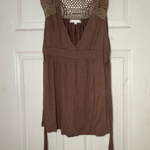 Brown Women's Babydoll Top